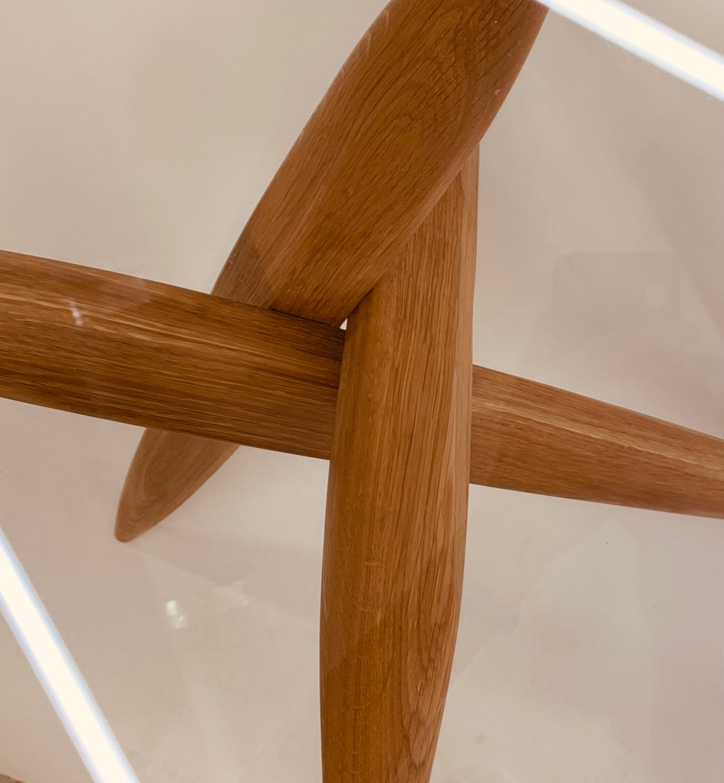 Round 39-Inch Glass-Top Table with Wood Base