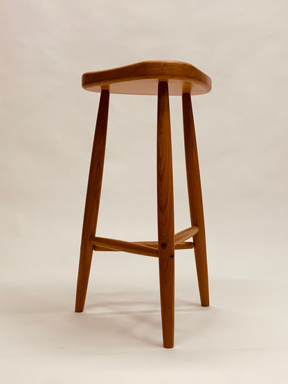 27-Inch Trina 3-Legged Stool in Hardwood with Wedged Through-Dowels