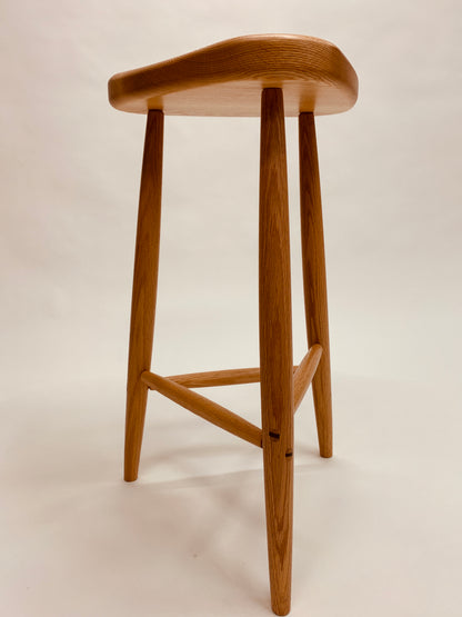 27-Inch Trina 3-Legged Stool in Hardwood with Wedged Through-Dowels