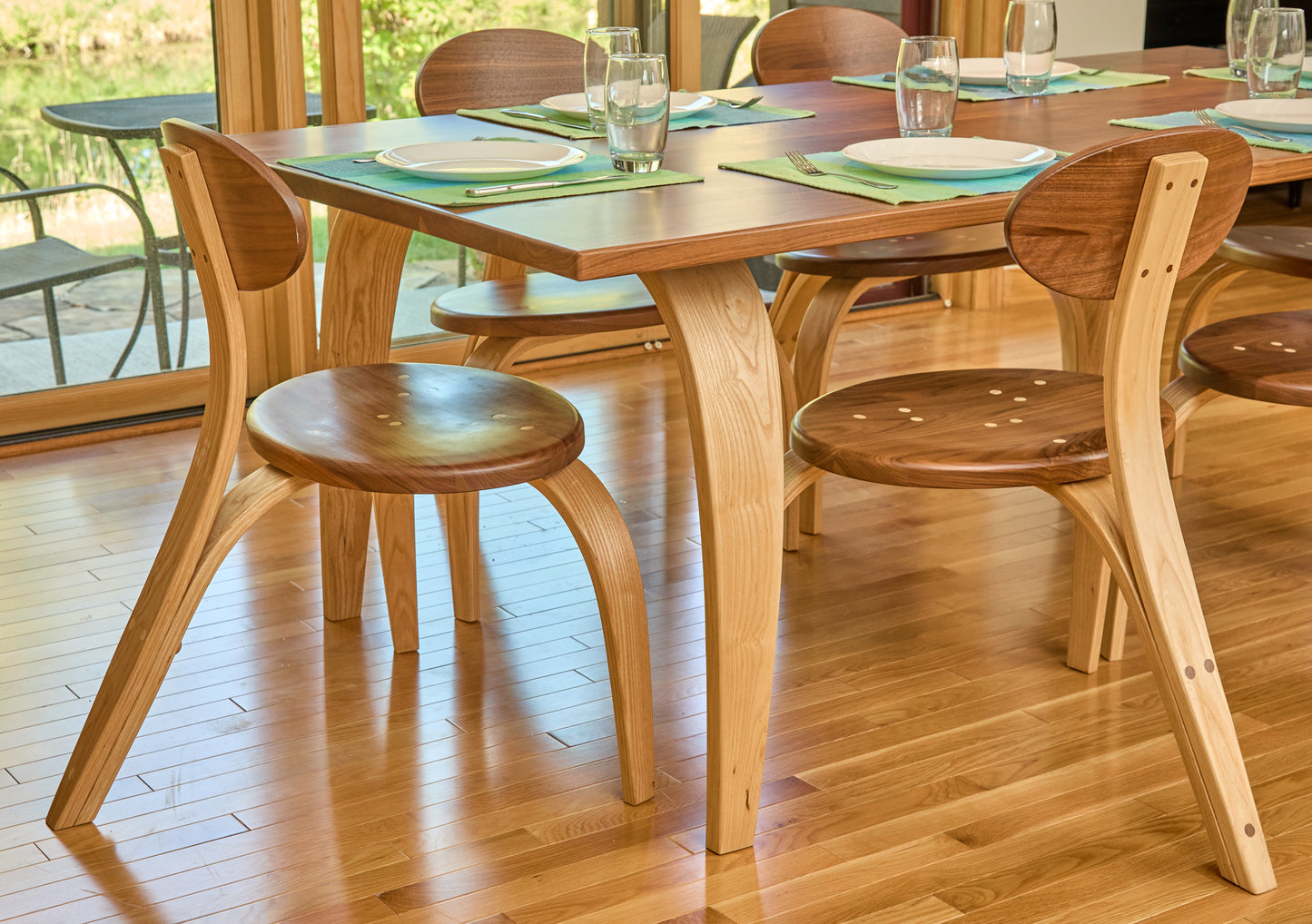 Retro Futurist Jetsons Dining Chair in Walnut and Ash