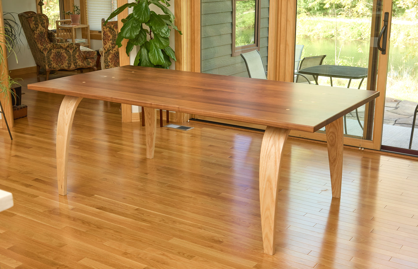 Retro Futurist Jetsons Dining Table in Walnut and Ash